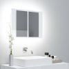 VidaXL Badkamerkast met spiegel en LED 60x12x45 cm hoogglans wit online kopen