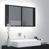 VidaXL Badkamerkast met spiegel en LED 80x12x45 cm hoogglans zwart online kopen
