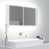 VidaXL Badkamerkast met spiegel en LED 90x12x45 cm hoogglans wit online kopen