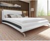 VidaXL Bed met matras modern kunstleer wit/zwart 140x200 cm online kopen