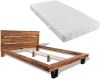 VidaXL Bed met matras massief acaciahout 140x200 cm online kopen