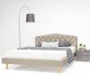 VidaXL Bed met matras stof beige 140x200 cm online kopen