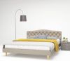 VidaXL Bed met matras stof beige 160x200 cm online kopen