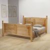 VidaXL Bed &amp, traagschuim matras grenenhout Corona stijl 160x200 cm online kopen