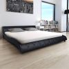VIDAXL Bed met traagschuim matras kunstleer zwart 140x200 cm online kopen