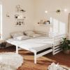 VidaXL Bedbank uitschuifbaar massief grenenhout wit 2x(90x200)cm online kopen