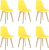 VidaXL Eetkamerstoelen 6 st kunststof geel online kopen