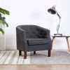 Fauteuil 65x64x65 cm stoffen bekleding donkergrijs online kopen