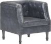 VidaXL Fauteuil echt leer grijs online kopen