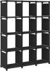 VidaXL Kast met 12 vakken 103x30x141 cm stof zwart online kopen