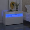 VidaXL Nachtkastje met LED verlichting 60x35x40 cm hoogglans wit online kopen