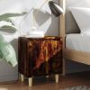 VidaXL Nachtkastjes 2 st met houten poten 40x30x50 cm gerookt eiken online kopen