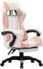 VidaXL Racestoel met voetensteun kunstleer roze en wit online kopen