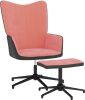 VidaXL Relaxstoel met voetenbank fluweel en PVC roze online kopen