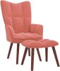 VidaXL Relaxstoel met voetenbank fluweel roze online kopen