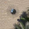 VidaXL Tuin wandspiegel sunburst 60 cm zwart online kopen