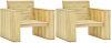 VIDAXL Tuinstoelen 2 st 89x76x76 cm ge&#xEF, mpregneerd grenenhout online kopen