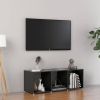 VidaXL Tv meubel 107x35x37 cm spaanplaat hoogglans grijs online kopen