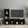 VidaXL Tv meubelen 2 st 107x35x37 cm spaanplaat hoogglans grijs online kopen