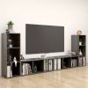 VidaXL Tv meubelen 4 st 107x35x37 cm spaanplaat hoogglans grijs online kopen