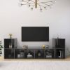 VidaXL Tv meubelen 4 st 72x35x36, 5 cm spaanplaat hoogglans grijs online kopen