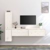 VidaXL Tv meubelen 4 st massief grenenhout wit online kopen