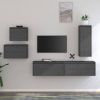 VidaXL Tv meubelen 5 st massief grenenhout grijs online kopen