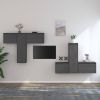 VidaXL Tv meubelen 6 st massief grenenhout grijs online kopen