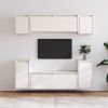 VidaXL Tv meubelen 6 st massief grenenhout wit online kopen