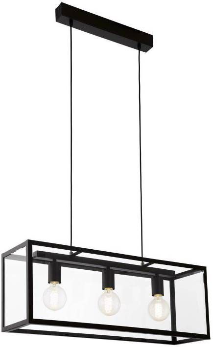 EGLO hanglamp Charterhouse 3 lichts zwart/helder Leen Bakker - Meubelmooi.be